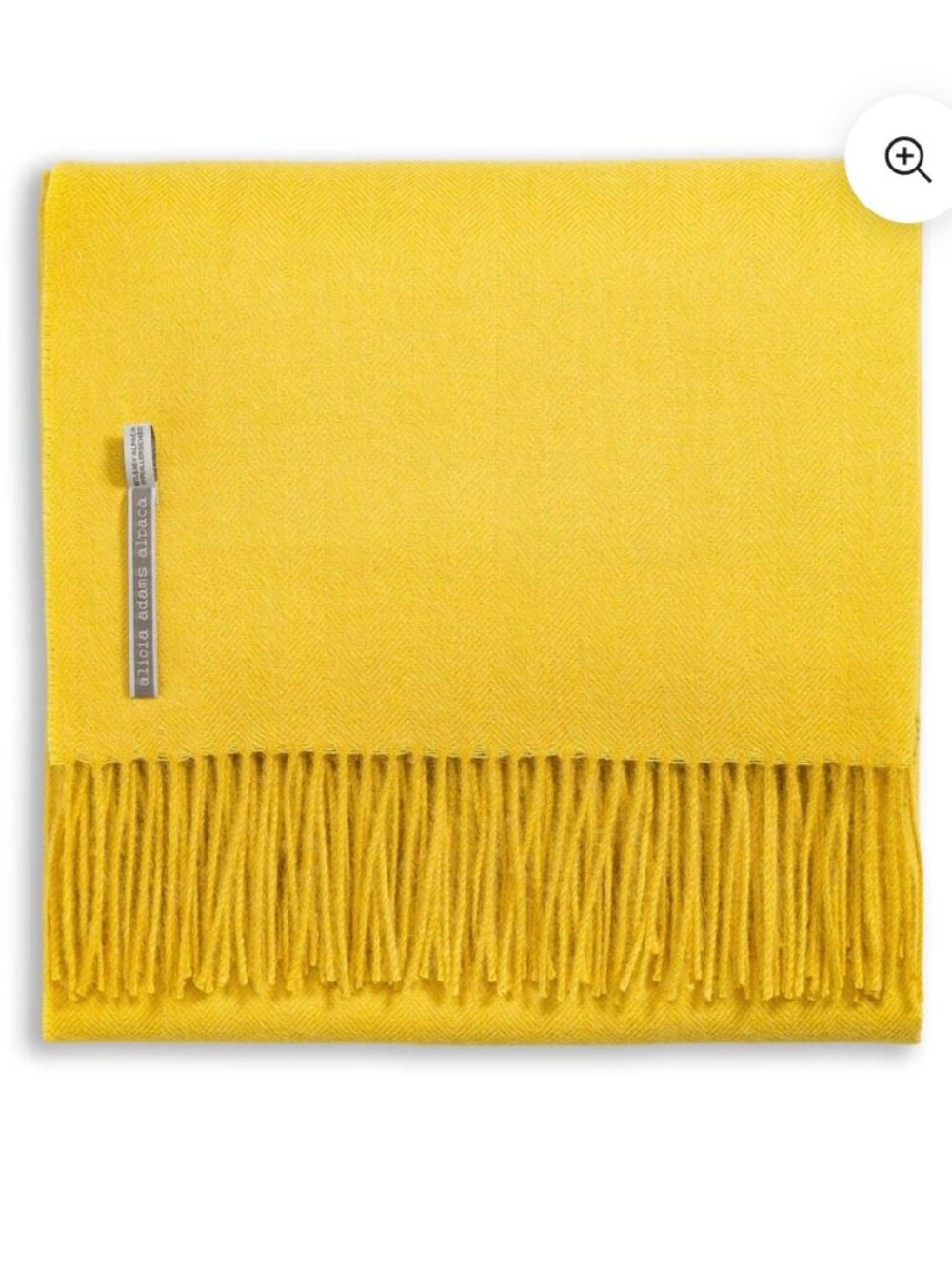 Alicia Adams Alpaca Classic Throw In Herringbone Lemon